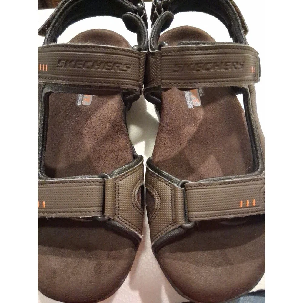 Skechers Mens Size 7 Brown Sport Sandals Relaxed Fit Memory Foam Garver Louden